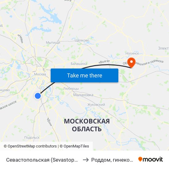 Севастопольская (Sevastopolskaya) to Роддом, гинекология map