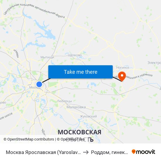 Москва Ярославская (Yaroslavsky Station) to Роддом, гинекология map