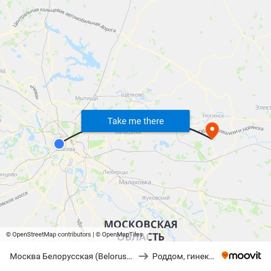 Москва Белорусская (Belorussky Station) to Роддом, гинекология map