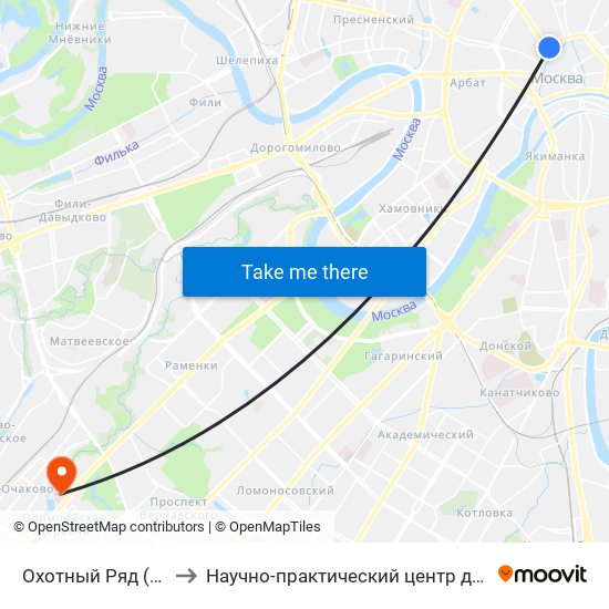 Охотный Ряд (Okhotny Ryad) to Научно-практический центр детской психоневрологии map