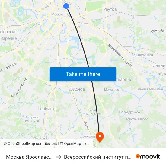 Москва Ярославская (Yaroslavsky Station) to Всероссийский институт повышения квалификации МВД РФ map