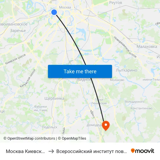 Москва Киевская (Kievsky Station) to Всероссийский институт повышения квалификации МВД РФ map