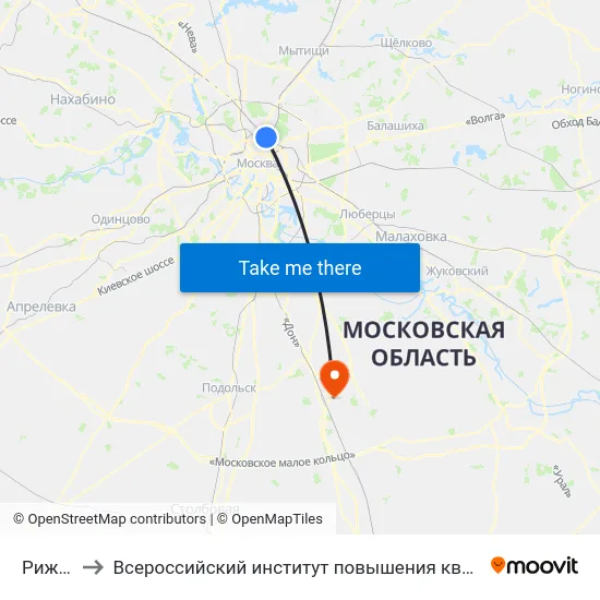Рижская to Всероссийский институт повышения квалификации МВД РФ map