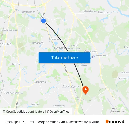 Станция Расторгуево to Всероссийский институт повышения квалификации МВД РФ map