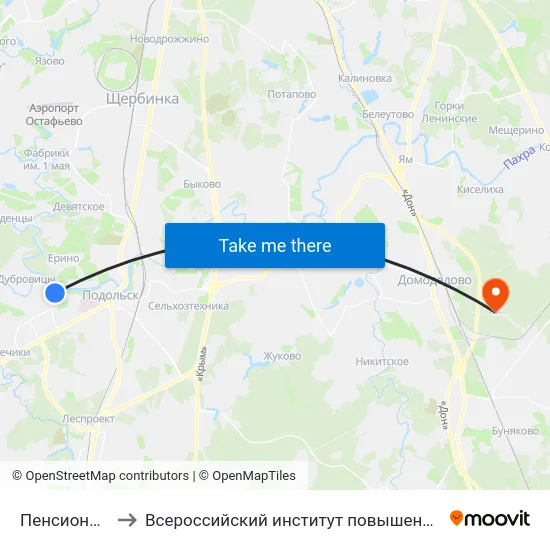 Пенсионный фонд to Всероссийский институт повышения квалификации МВД РФ map