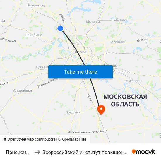 Пенсионный фонд to Всероссийский институт повышения квалификации МВД РФ map