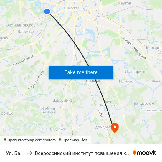 Ул. Барклая to Всероссийский институт повышения квалификации МВД РФ map
