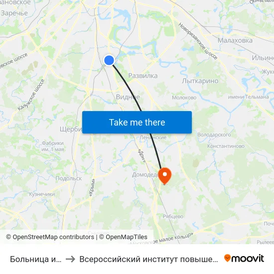 Больница им. Буянова to Всероссийский институт повышения квалификации МВД РФ map