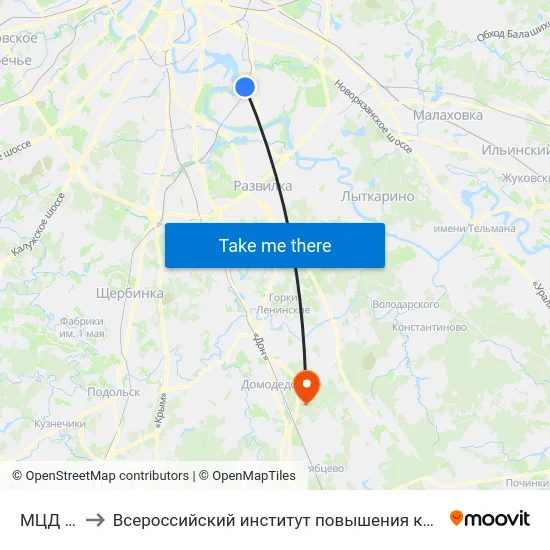 МЦД Депо to Всероссийский институт повышения квалификации МВД РФ map