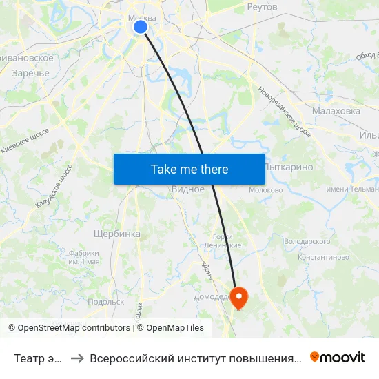 Театр эстрады to Всероссийский институт повышения квалификации МВД РФ map