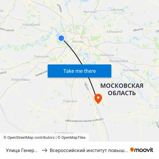 Улица Генерала Глаголева to Всероссийский институт повышения квалификации МВД РФ map