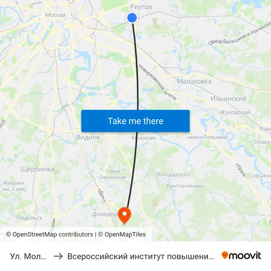 Ул. Молостовых to Всероссийский институт повышения квалификации МВД РФ map
