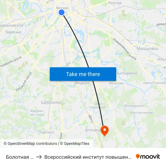 Болотная площадь to Всероссийский институт повышения квалификации МВД РФ map