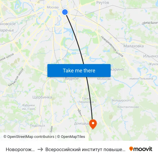 Новорогожская улица to Всероссийский институт повышения квалификации МВД РФ map