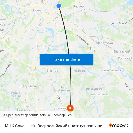МЦК Соколиная Гора to Всероссийский институт повышения квалификации МВД РФ map