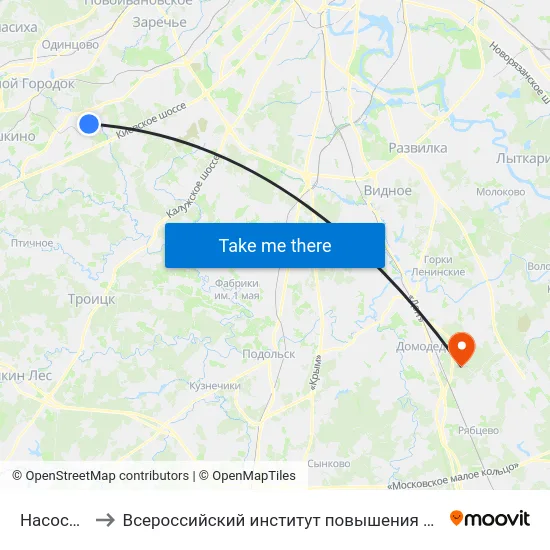 Насосная ул. to Всероссийский институт повышения квалификации МВД РФ map