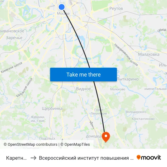Каретный Ряд to Всероссийский институт повышения квалификации МВД РФ map