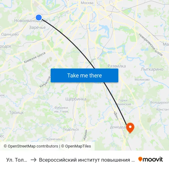 Ул. Толбухина to Всероссийский институт повышения квалификации МВД РФ map