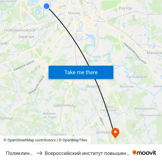 Поликлиника № 115 to Всероссийский институт повышения квалификации МВД РФ map