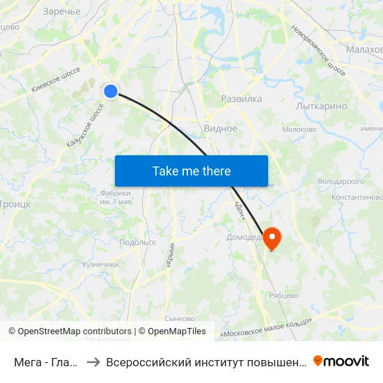 Мега - Главный вход to Всероссийский институт повышения квалификации МВД РФ map