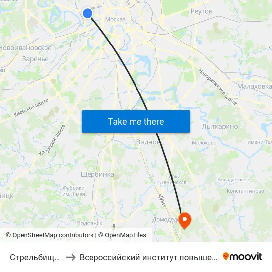 Стрельбищенский пер. to Всероссийский институт повышения квалификации МВД РФ map