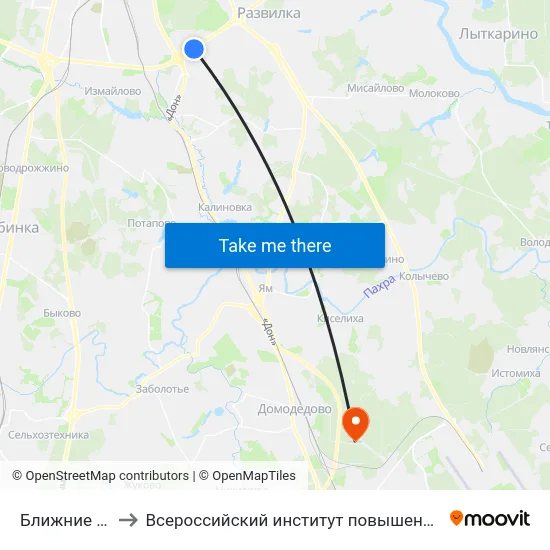 Ближние Прудищи to Всероссийский институт повышения квалификации МВД РФ map