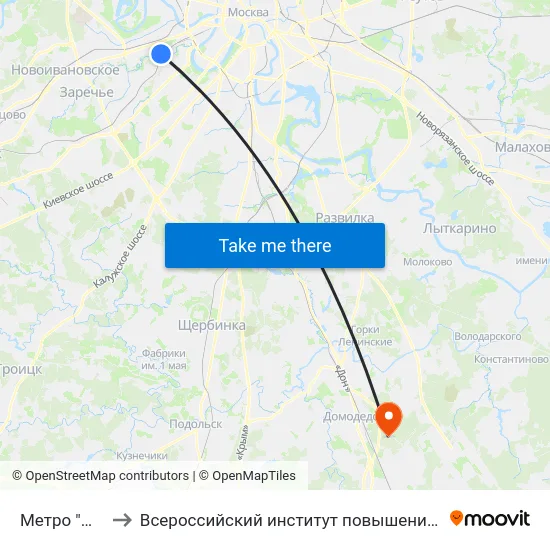 Метро "Минская" to Всероссийский институт повышения квалификации МВД РФ map