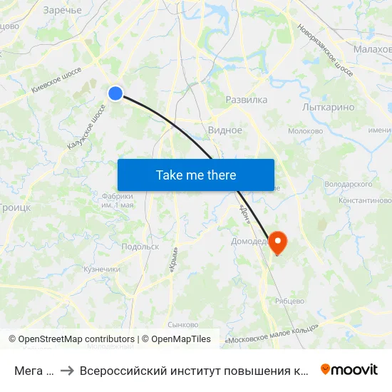Мега - Оби to Всероссийский институт повышения квалификации МВД РФ map