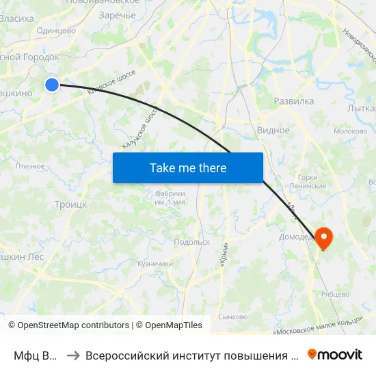 Мфц Внуково to Всероссийский институт повышения квалификации МВД РФ map