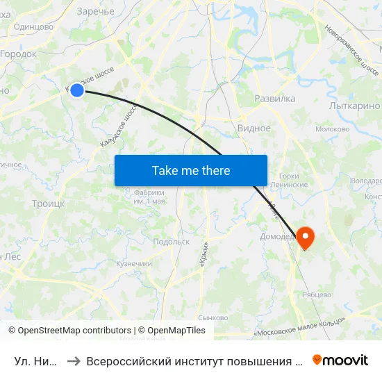 Ул. Никитина to Всероссийский институт повышения квалификации МВД РФ map