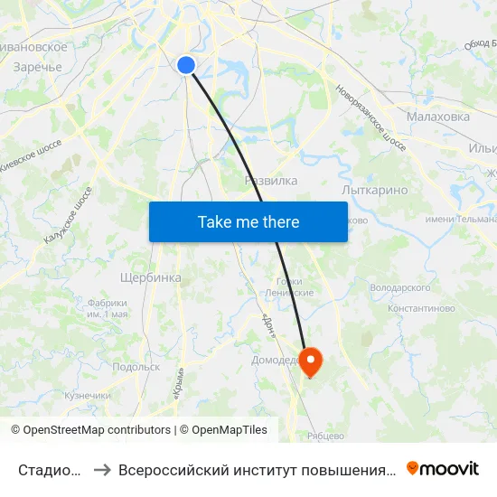 Стадион "Труд" to Всероссийский институт повышения квалификации МВД РФ map