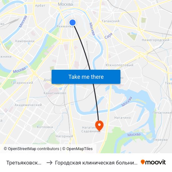 Третьяковская (Tretyakovskaya) to Городская клиническая больница имени С. С. Юдина. Территория М1 map