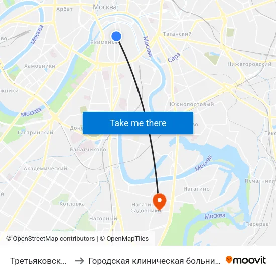 Третьяковская (Tretyakovskaya) to Городская клиническая больница имени С. С. Юдина. Территория М1 map