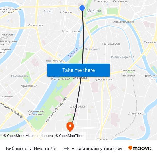 Библиотека Имени Ленина (Biblioteka Imeni Lenina) to Российский университет дружбы народов (РУДН) map