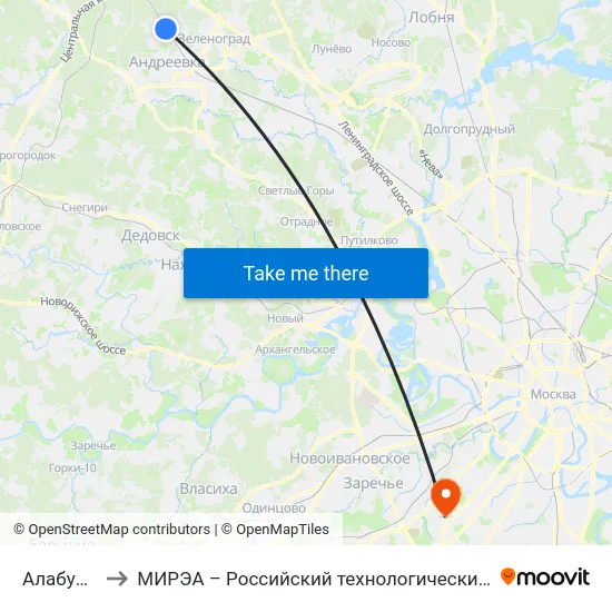 Алабушево to МИРЭА – Российский технологический университет map