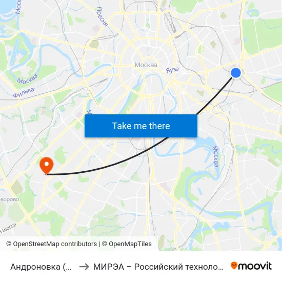 Андроновка (Andronovka) to МИРЭА – Российский технологический университет map