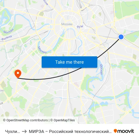 Чухлинка to МИРЭА – Российский технологический университет map