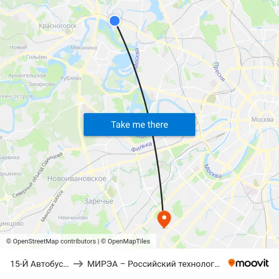15-Й Автобусный Парк to МИРЭА – Российский технологический университет map