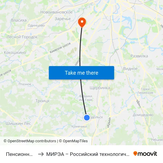 Пенсионный фонд to МИРЭА – Российский технологический университет map