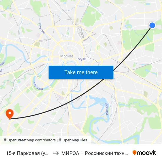 15-я Парковая (ул. Первомайская) to МИРЭА – Российский технологический университет map