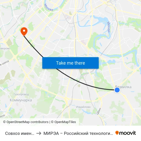 Совхоз имени Ленина to МИРЭА – Российский технологический университет map