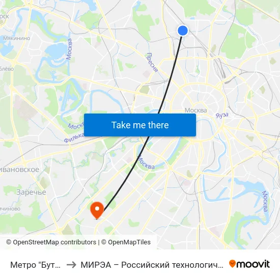 Метро "Бутырская" to МИРЭА – Российский технологический университет map