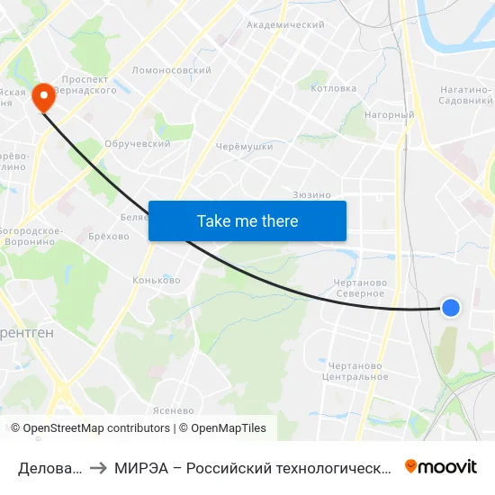 Деловая ул. to МИРЭА – Российский технологический университет map
