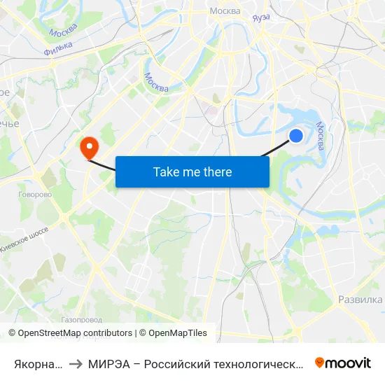 Якорная ул. to МИРЭА – Российский технологический университет map