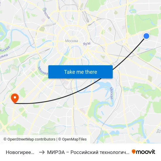 Новогиреевская ул. to МИРЭА – Российский технологический университет map