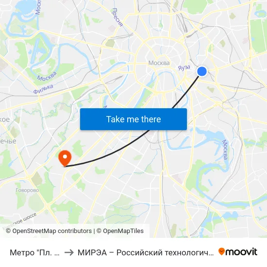 Метро "Пл. Ильича" to МИРЭА – Российский технологический университет map
