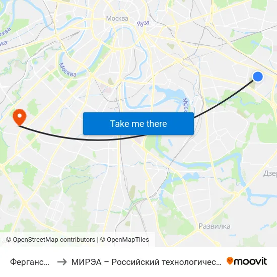 Ферганская ул. to МИРЭА – Российский технологический университет map