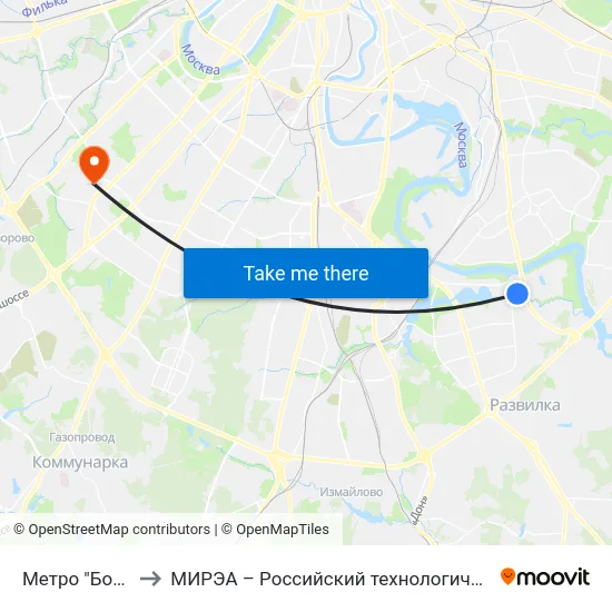 Метро "Борисово" to МИРЭА – Российский технологический университет map