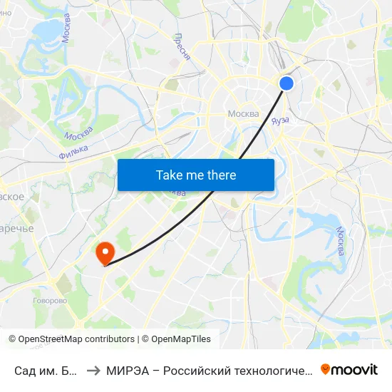 Сад им. Баумана to МИРЭА – Российский технологический университет map
