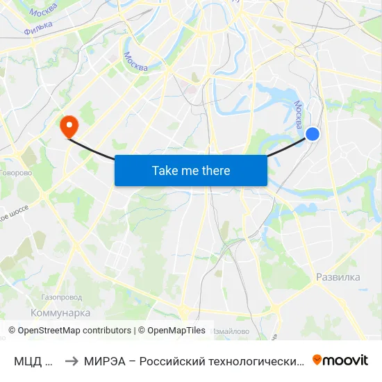 МЦД Депо to МИРЭА – Российский технологический университет map